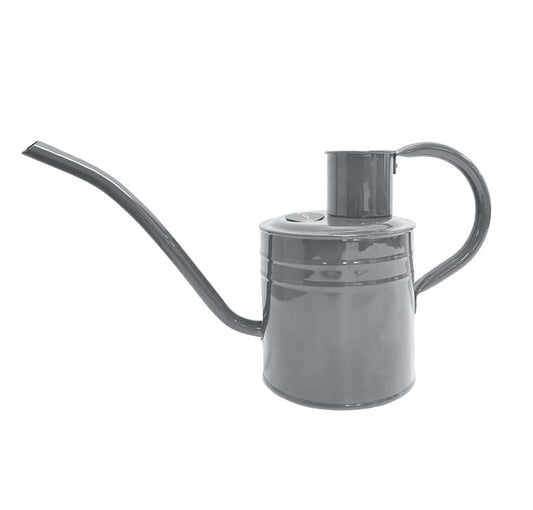 1L Indoor Watering Can Metal with Handle and Long Spout - Grey