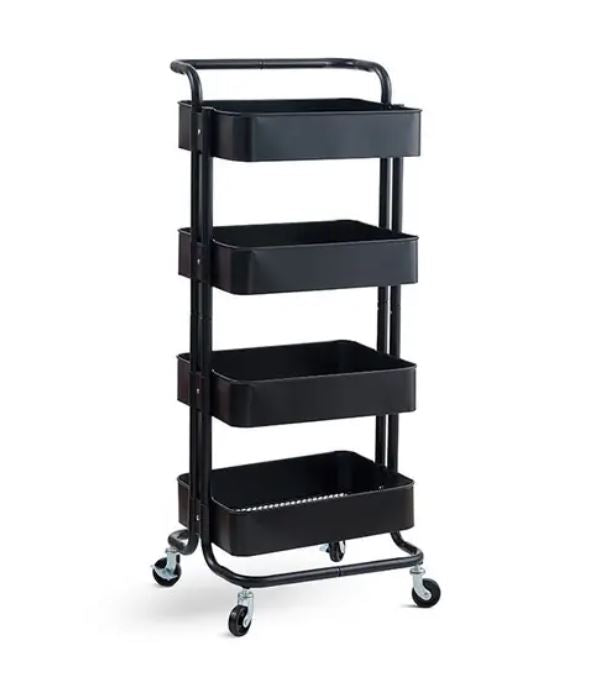 4-Tier Metal Storage Trolley on Wheels