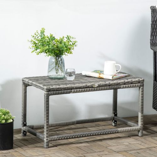 Outdoor Coffee Table Full Woven Table Top, Grey