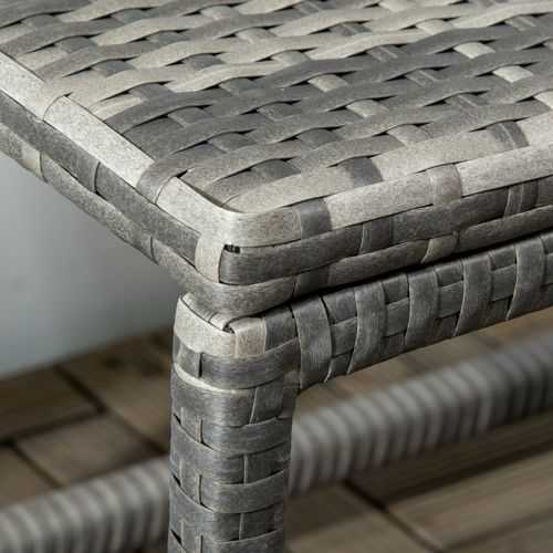 Outdoor Coffee Table Full Woven Table Top, Grey