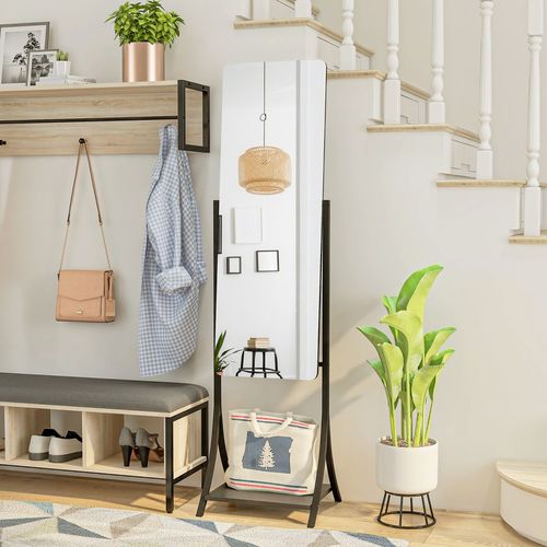 Freestanding Full Length Mirror Adjustable Full Body Mirror w/ Shelf