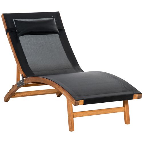 Ergonomic Outdoor Lounger With Adjustable Back and Pillow