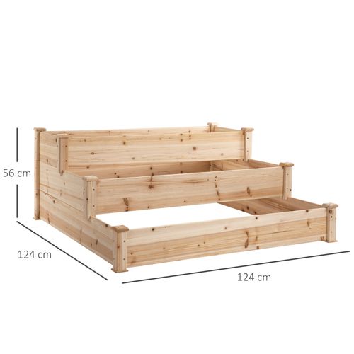 Wooden Raised Bed 3-Tier Planter Kit