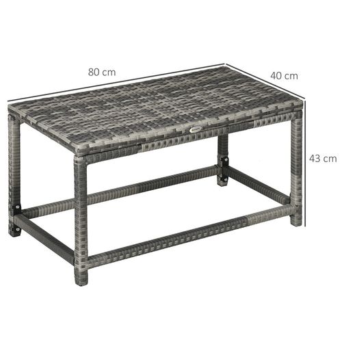 Outdoor Coffee Table Full Woven Table Top, Grey