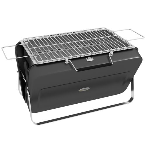 Portable BBQ Grill with Suitcase Design, Black