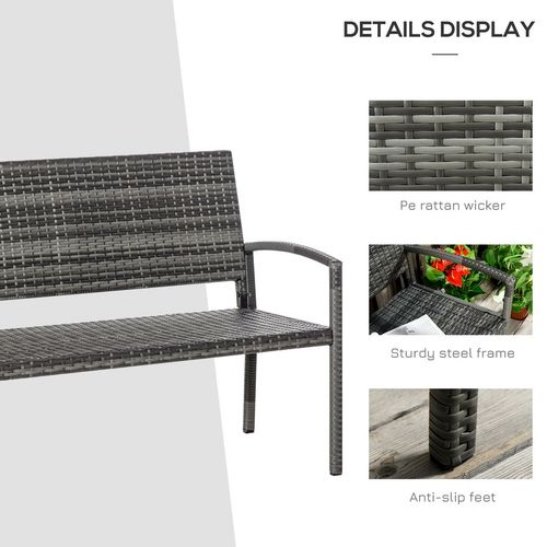 Patio Rattan 2 Seater Garden Bench