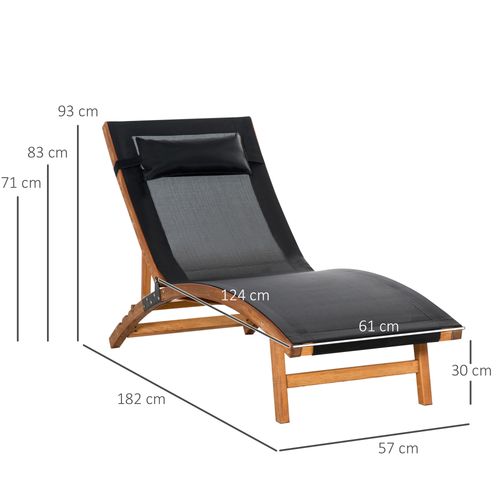 Ergonomic Outdoor Lounger With Adjustable Back and Pillow