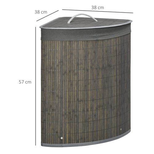 55L Bamboo Corner Laundry Hamper Bamboo Laundry Basket