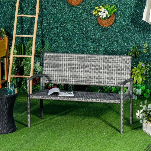 Patio Rattan 2 Seater Garden Bench