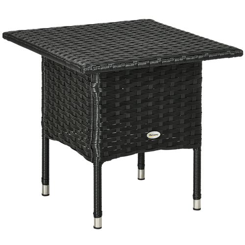 Rattan Outdoor Coffee Table, Black