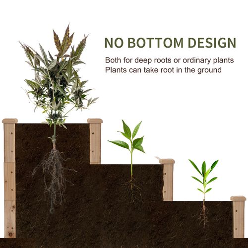 Wooden Raised Bed 3-Tier Planter Kit