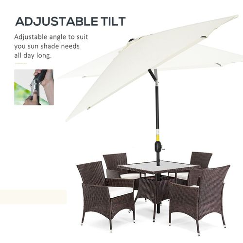 3x2m Patio Parasol Canopy - White