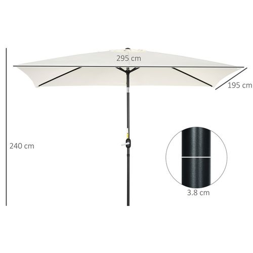 3x2m Patio Parasol Canopy - White