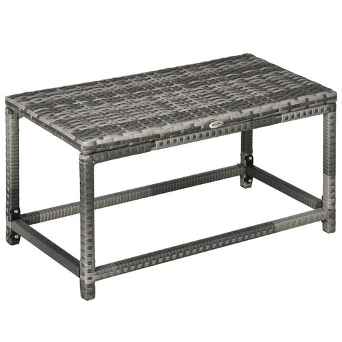 Outdoor Coffee Table Full Woven Table Top, Grey