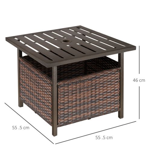 Outdoor Rattan Coffee Table w/ Umbrella Hole