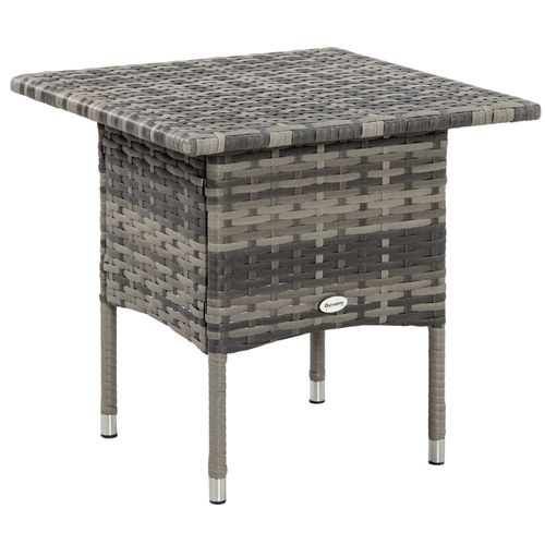 Rattan Outdoor Coffee Table, Mixed Grey