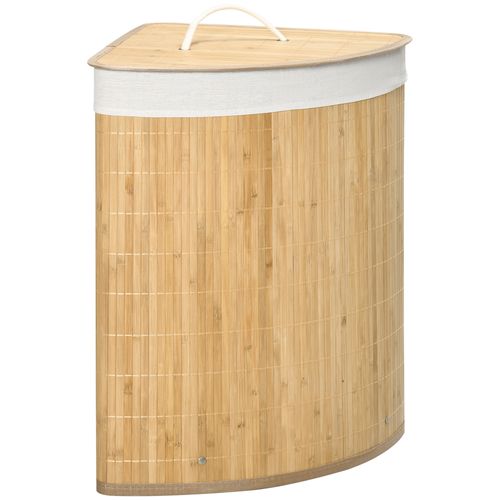 55L Bamboo Corner Laundry Hamper Bamboo Laundry Basket 38x38x57cm