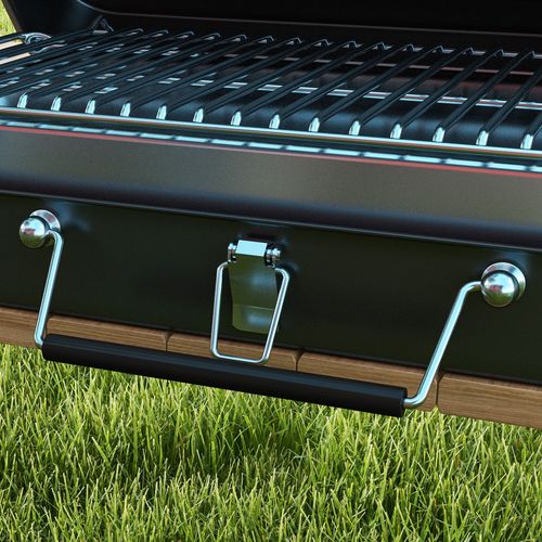 Portable BBQ Grill with Suitcase Design, Black