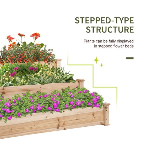 Wooden Raised Bed 3-Tier Planter Kit