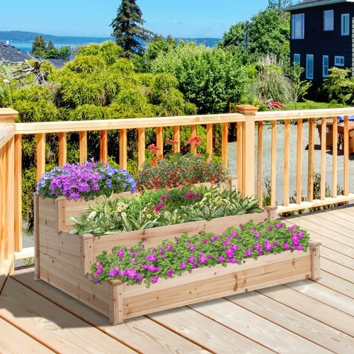 Wooden Raised Bed 3-Tier Planter Kit