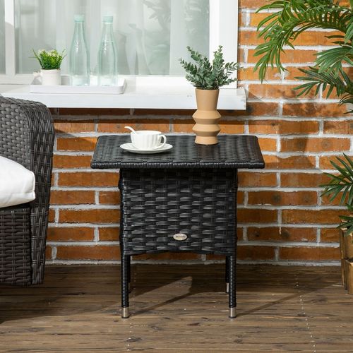 Rattan Outdoor Coffee Table, Black